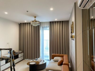 Rèm vải 2 lớp Màu Nâu
